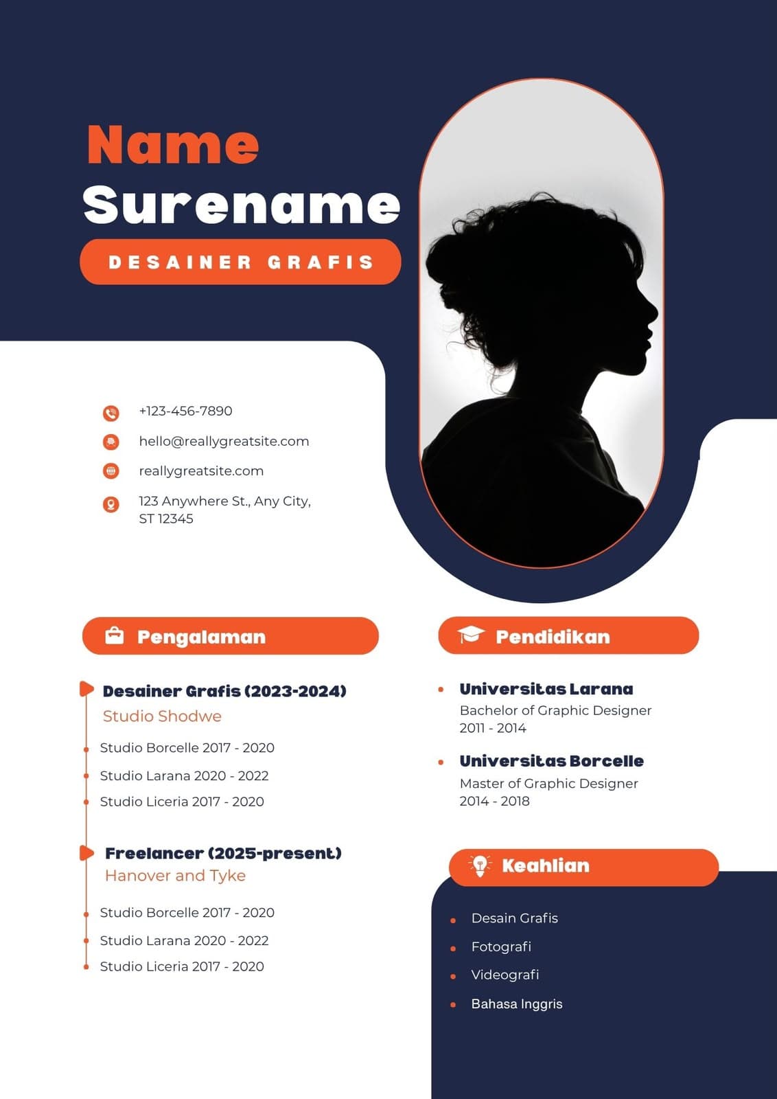 Template CV Bold Color