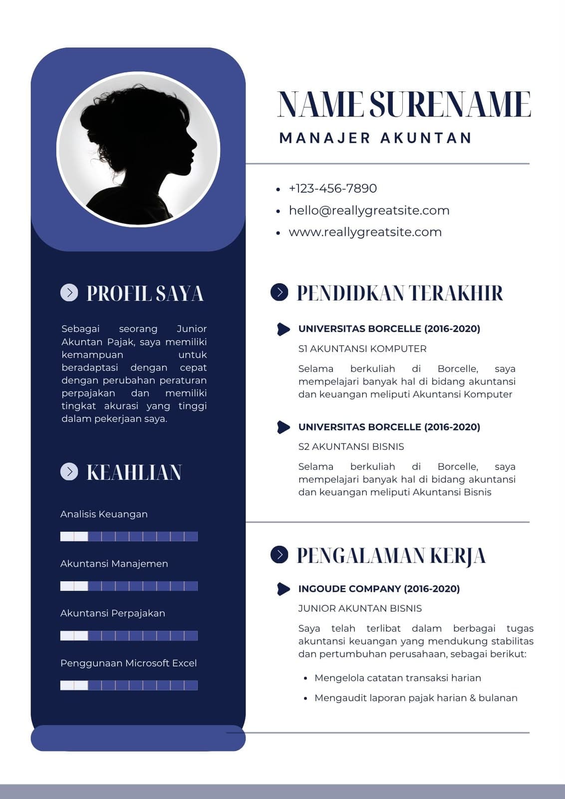 Template CV Compact Band